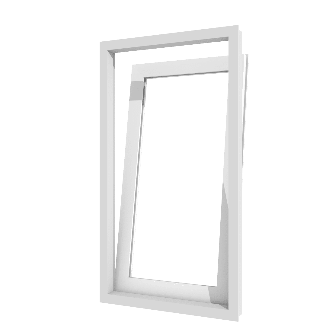 Weiße Dreh-Kipp-Tür in gekippter Position