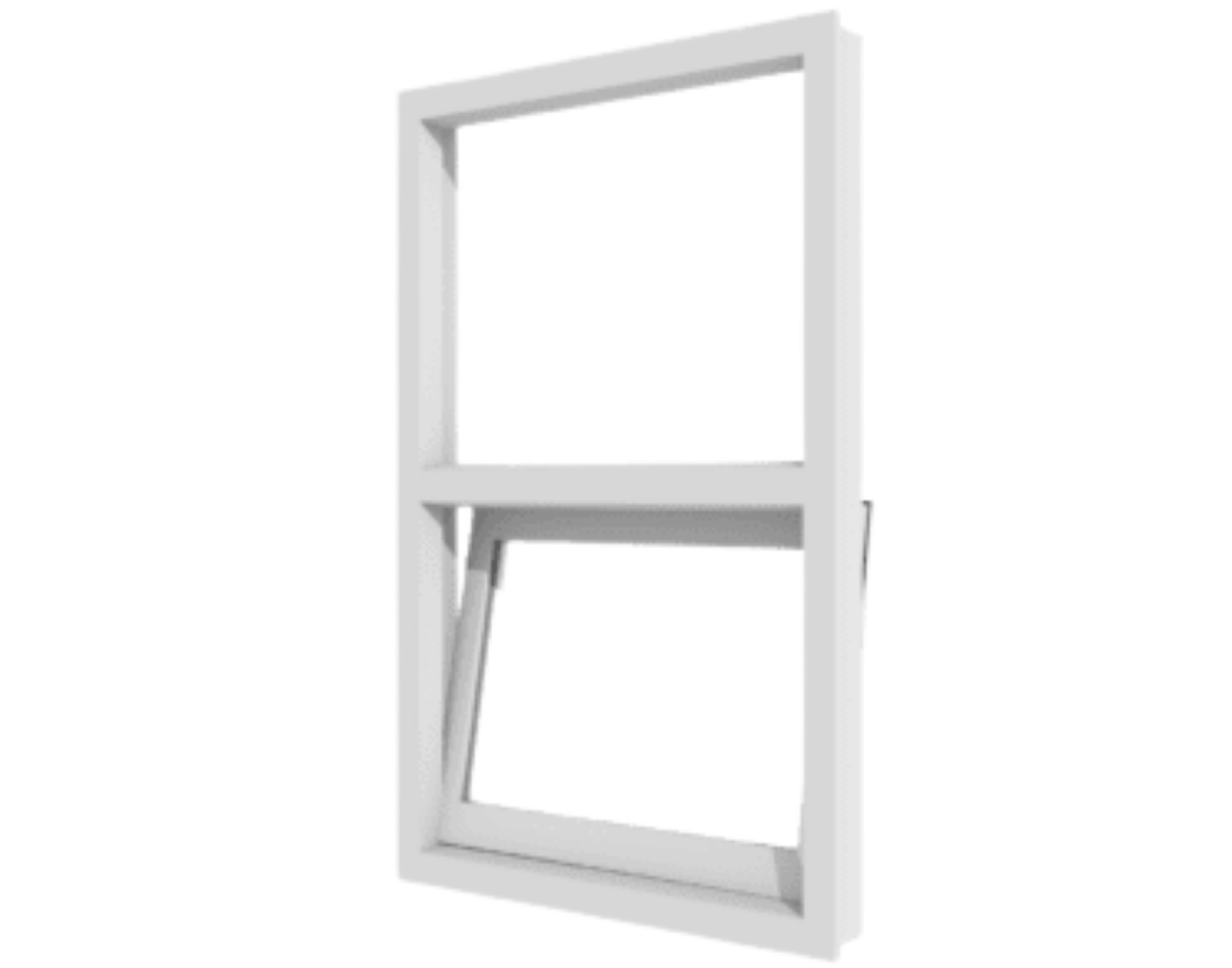 Kunststofffenster weiß aus Kunststoff, zweiteilig mit oberem Festteil und unterem kippbaren Flügel