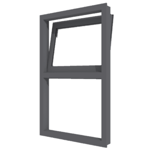 Aluminium-Dreh-Kipp-Fenster oben mit festverglastem Element darunter