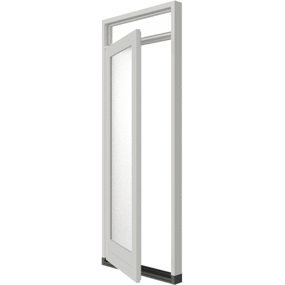 stapeldorpeldeur met bovenlicht buitendraaiend hout